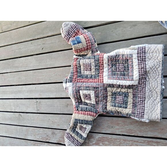 Vintage Patchwork Quilt Coat Womens Medium Boho Browns Jacket Cottage - Picture 2 of 3